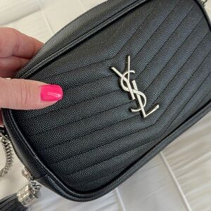 Yves Saint Laurent Black Quilted Crossbody Bag AUTHENTIC